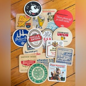 20 vintage beer coasters